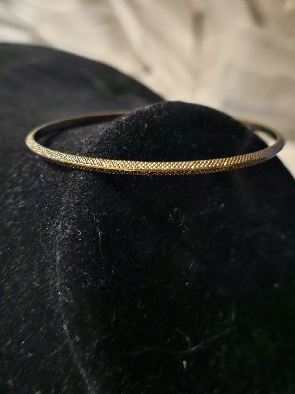 Elegant Gold Tone Textured Bangle Bracelet